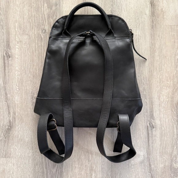 ABLE the LABEL Women’s Genuine Black Leather Backpack - Picture 6 of 10